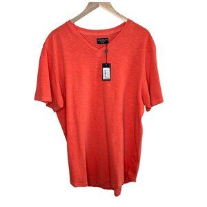Goodlife Mens Slub Cotton Scallop V-Neck T-Shirt XXL Coral "EmberGlow"